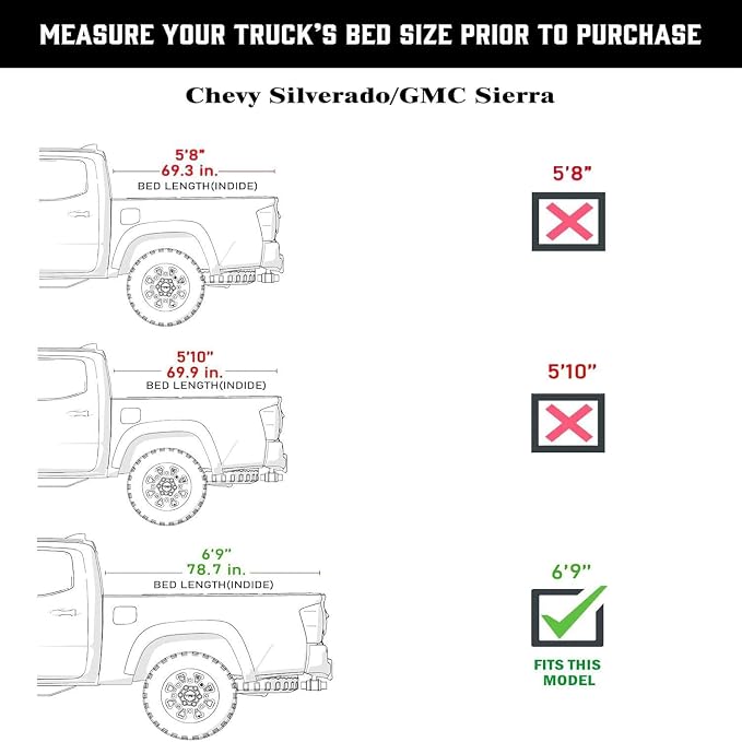 Toptiny Low Profile Hard Folding Truck Bed Tonneau Cover Fits 2020-2026 Silverado/Sierra 2500 3500 HD New Body Style 6.9FT Bed (82.2")