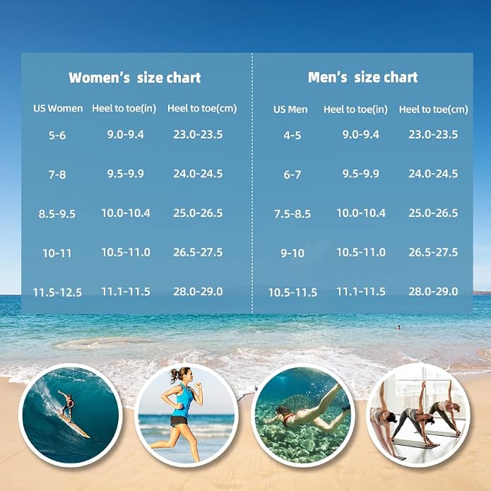 Water Shoes for Women Men Quick-Dry Aqua Socks Swim Beach Outfits Barefoot Yoga Exercise Wear Sport Accessories Pool Camping Must Haves River Hiking Adult Youth Size