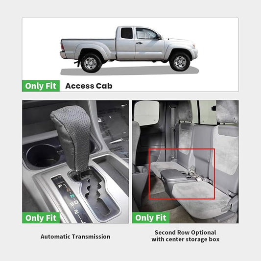 LASFIT Floor Mats for Toyota Tacoma 2008-2011(Access Cab Auto Tran) (Not Fit Second Row Without Center Storage Box) All Weather Custom Fit Floor Liners for Tacoma TPE Mats Front&Rear 2 Row Car Mats