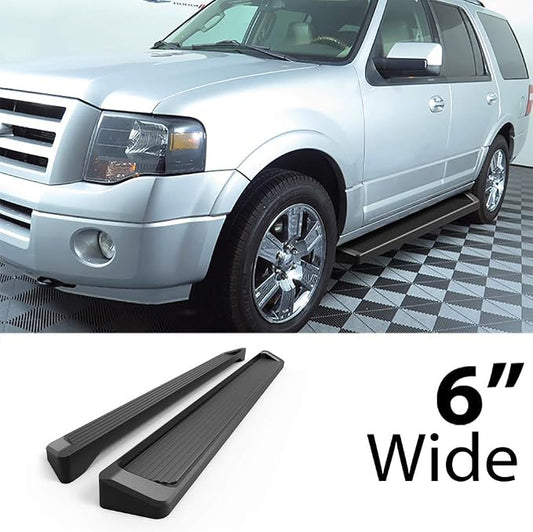APS Black Running Boards Style Compatible with Ford Expedition 1997-2017 (Exclude EL Model) (Not Fit Funkmaster Flex Edition) (Nerf Bars Side Steps Side Bars)