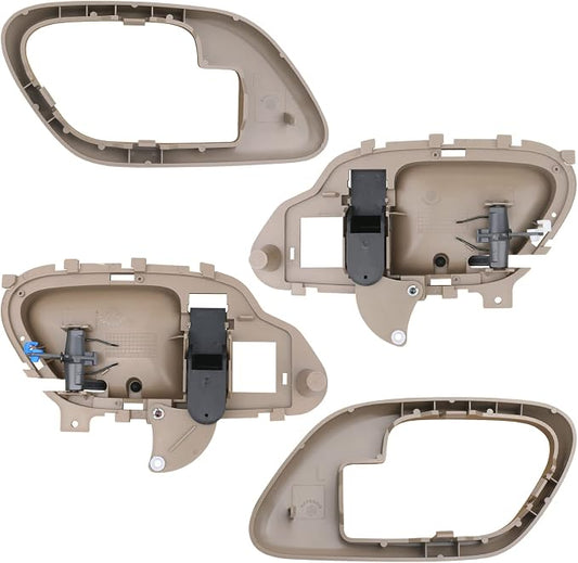 APPERFiT Interior Door Handle w/Bezel Kit (Tan) Compatible with 1995-2002 Chevy Chevrolet GMC Truck C1500 C2500 C3500 K1500 K2500 K3500 Suburban Tahoe Yukon 15708051 15708052