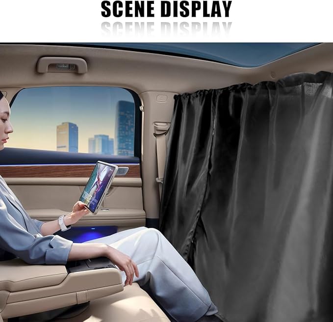 Car Window Shades, UV Protection Privacy Sunshade Covers, Removable Divider Curtains, Universal Car Interior Accessories for Sleeping Traveling Camping (1PC)
