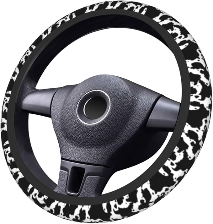 Cow Steering Wheel Covers Non Slip Neoprene Steering Wheel Protector Cover Universal 15 Inch for Men Women Car Truck