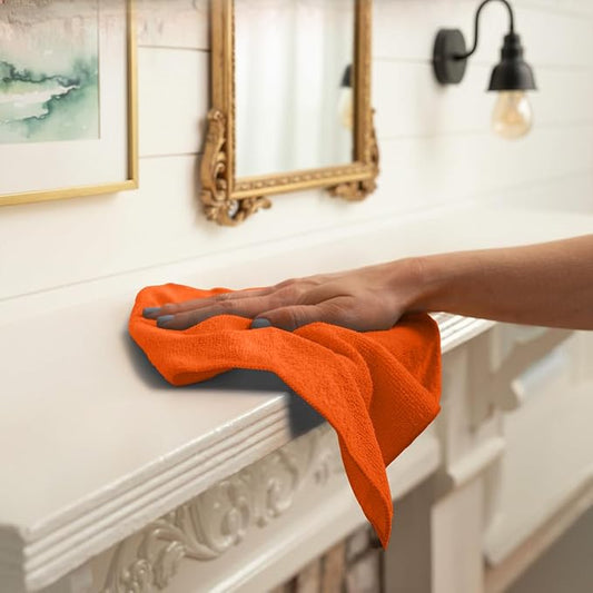 Avalon Towels Microfiber Cleaning Cloths (Value Pack of 12) - Size 12 x 12 Inches, Highly Absorbent Cleaning Rags, Lint Free, Reusable and Washable, Microfiber Towels for Cars