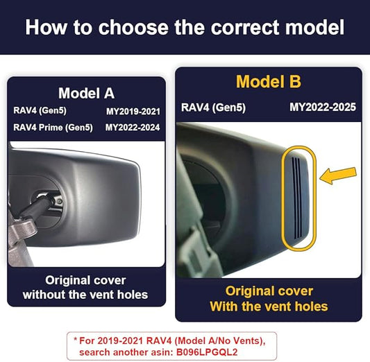 Fitcamx 4K Dash Cam Suitable for Toyota RAV4 2022-2025 (Model B/with Vent Hole on Cover), OEM Factory Look, UHD 2160P Video, Built-in WiFi & APP, Loop Recording, G-Sensor, Plug & Play, 64GB Card