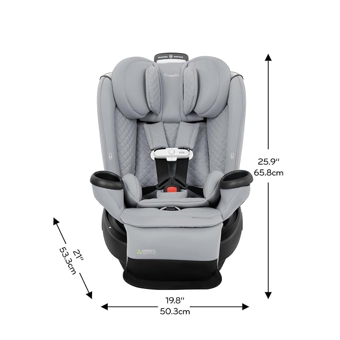 Evenflo Revolve360 Extend All-in-One Rotating Car Seat with Green & Gentle Fabric (Quartz)