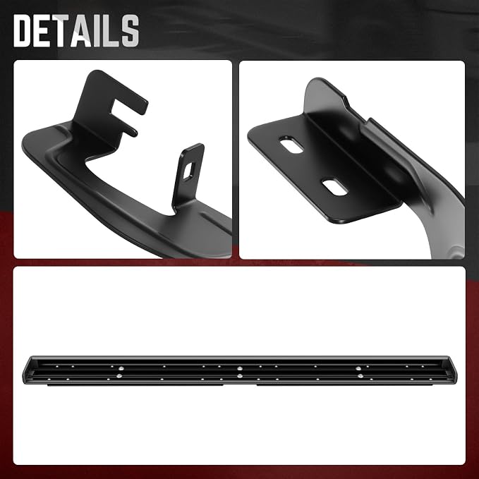 DNA Motoring 6.75" Flat Running Boards Side Step Bars Compatible with 2007-2018 Chevy Silverado GMC Sierra 1500 3500HD / 2007-2019 2500 HD Extended Cab, Black, STEPB-A-0093