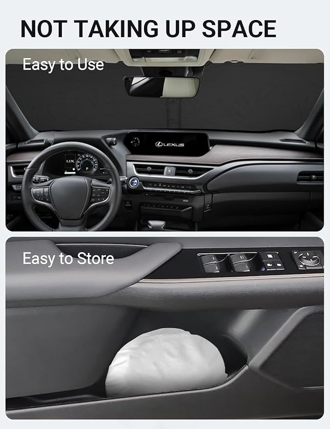 Proadsy for Lexus UX 2019-2024 2025 2026 Windshield Sun Shade 4-Layer Foldable Front Sunshade Protector Sun Visor Blocks UV Rays Keep Car Cooler