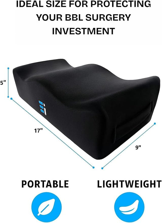 BBL Pillow After Surgery for Sitting - Brazilian Butt Lift Cushion for Driving & Home, Ergonomic Butt Shaped Pillow for Post-Op Recovery Pain Relief Support, BBL Must Haves (Pack of 2)
