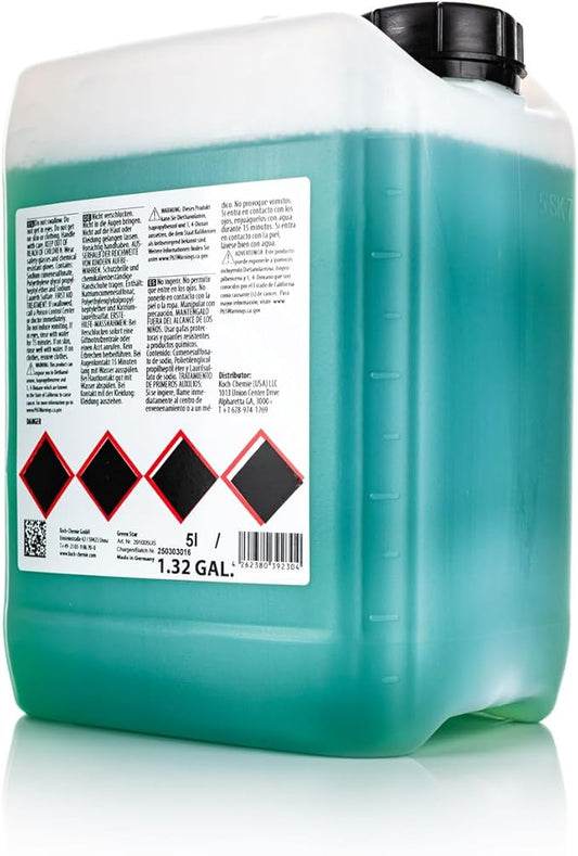 KOCHCHEMIE Green Star - Highly Concentrated Universal Cleaner; NTA, Phosphate, and Solvent Free, Clean Auto Interiors and Exteriors, Engines, Commercial, Home, and Industrial Use (5 Liters)