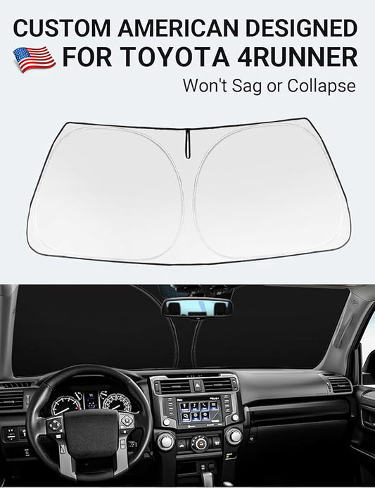 Proadsy 2026 Upgrade Front Windshield Sun Shade Foldable Sunshade Protector Custom Fit 2010-2025 4Runner 4-Runner SUV, SR5 Trail Limited Accessories