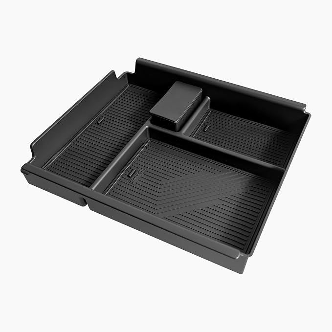 Muslogy Center Console Organizer Compatible with 2020-2025 2026 Chevy Silverado/GMC Sierra 1500 2500HD 3500HD Accessories Storage Insert Box Console Armrest Divider(Jump Seat ONLY) - Upper Organizer