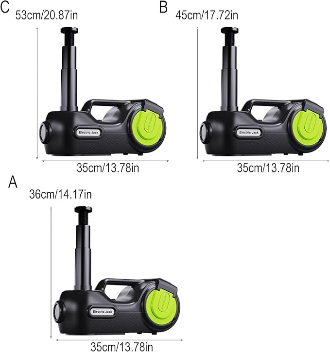 Electric Hydraulic Car Jack Kit 5 Ton 12V, Electric Car Jack with Impact Wrench and Tire Inflator Pump, Portable Car Lift Floor Jack (Lift Range: 6.1-21 Inch) for Sedans SUV MPV Tire Change