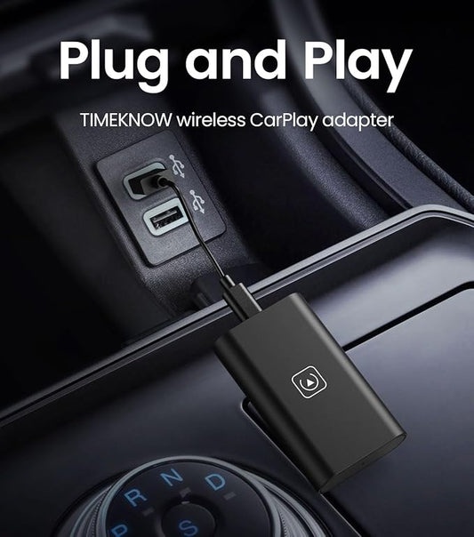 Wireless CarPlay Adapter for iPhone,Convert Wired to Wireless CarPlay Dongle for OEM Wired CarPlay Cars,Apple CarPlay Wireless Adapter Fit for Cars from 2015,Plug & Play Black