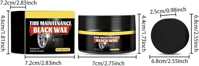 Tire Shine Spray - 100g Black Wax Protectant - Tire Coating For Car, Car Truck SUV Maintenance Detailing Trim Protection Garage