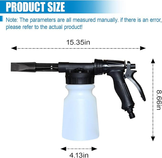 ZIMISI Car Wash Foam Gun, Foam Cannon for Hose, Professional Car Foam Sprayer with 6 Levels Foam Concentration, Spray Gun Cleaner, Connects to Any Garden Hose (Black)