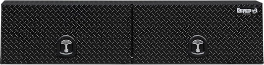 Buyers Products 1721356 Topsider Truck Tool Box, 16x13x88 Inch, Gloss Black Diamond Tread Aluminum, Dual Flip-Up Doors, Locking Compression Latch, Weather Resistant, No-Drill Mount, Made in USA