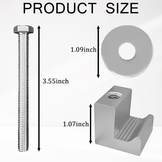 4PCS Truck Tool Box Mounting Kit, J Hook Truck Crossover Tool Boxes for Bed of Truck Aluminum Pickup Toolbox Rail Mounting Kit for Fix Tool Boxes Tie Downs Comes With Fastening Nuts(Silver)