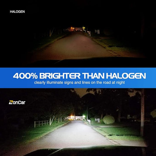 9005/HB3 9006/HB4 LED Bulbs Combo, 24000LM 6500K Cool White Super Bright, Turbo Cool Fan, Pack of 4