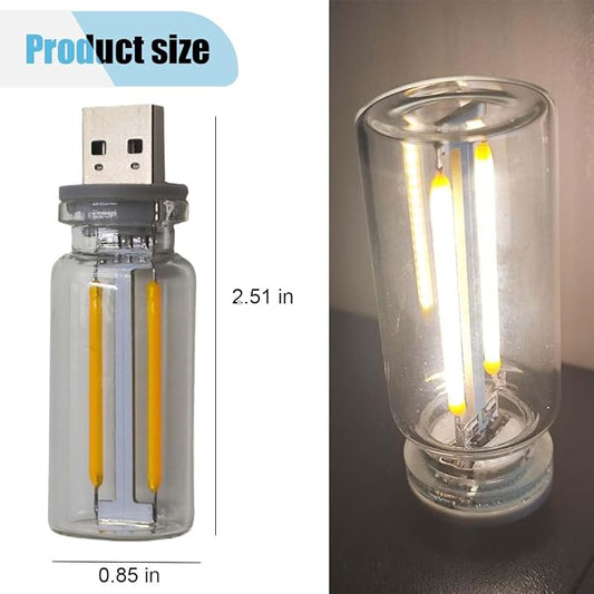 USB LED Car Interior Atmosphere Light, Plug-in USB Automotive Ambient Lighting Retro Car Lamps, Mini LED Car Interface Charging Night Light for Hallway Car Bedroom (Warm Light)