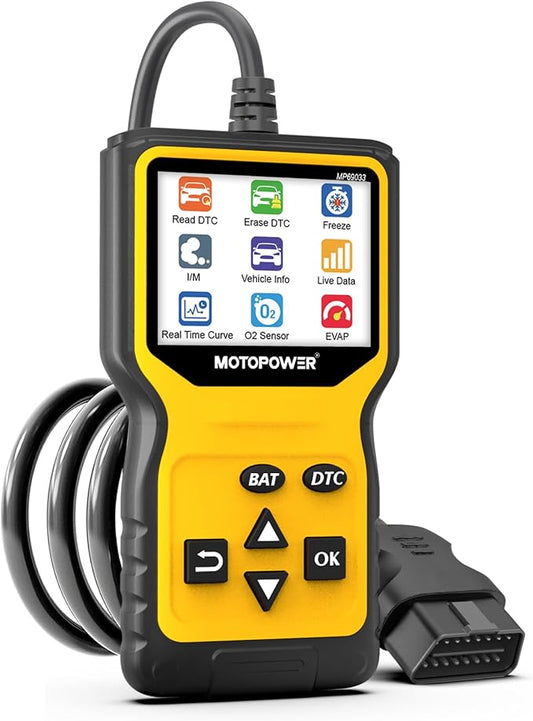 MOTOPOWER MP69033 Pro OBD2 Scanner Code Reader Check Engine Fault Light Diagnostic Scan Tool with Battery Tester
