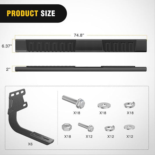 Nilight Running Boards for 2019-2026 Dodge Ram 1500 Quad/Extended Cab New Body Style 6 Inch Side Step Nerf Bars Stainless Steel Black