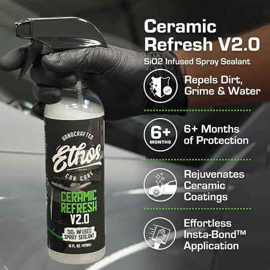 Ethos Ceramic Refresh – Ceramics Coating Spray & Ceramic Sealant for Instant Gloss – Paint Restorer with 6+ Months Car Sealant Protection – SiO2 Spray for Car Detailing