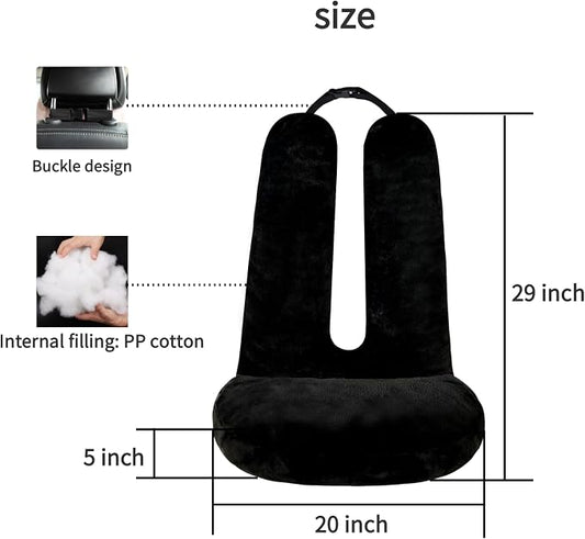 FHSGGP Travel Pillow Car Travel Sleep Support Pillow | 2-in-1 Lap Pillow and Car Pillow With Neck and Body Support for Adults and Kids on Long Trips Kids Travel Pillow Black