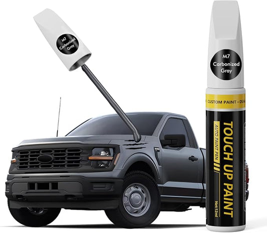 (Carbonized Gray (M7) Car Touch Up Paint for ford, Car Paint Scratch Repair Kit, 2 in 1 Premium Scratch Remover Pen with Exact Color-Matched