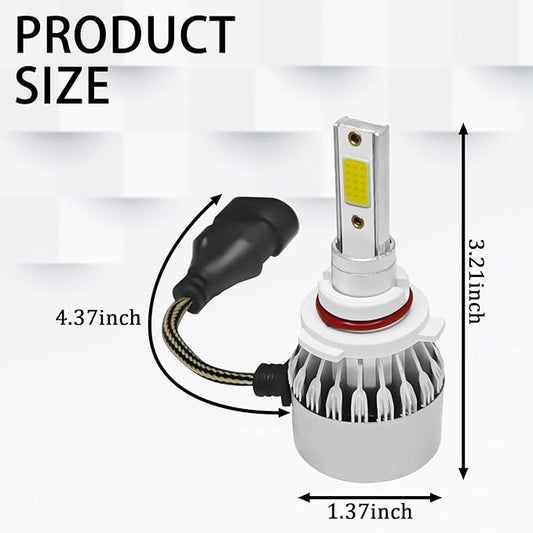 2 PCS 9005/HB3 Car LED Light Replacement, 3800LM 6000K Super Bright Waterproof C6 Fog Lighting Bulb, Plug & Play Led Headlights High and Low Beam Car Accessories