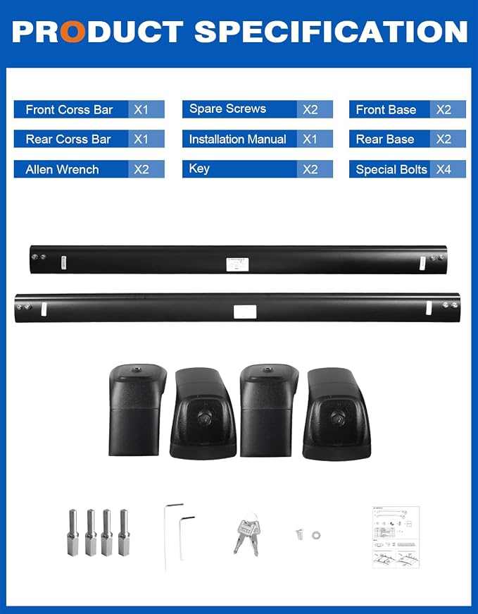 Wonderdriver 330lbs Roof Rack Cross Bars Fit for Honda CRV CR-V 2012 2013 2014 2015 2016 (without Side Rails), Heavy Duty Aluminum Roof Rails Crossbars (Cutting the molding trim) Cargo Carrier Luggage