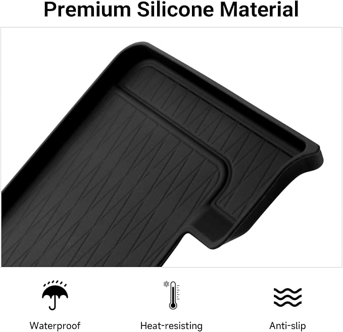 2PCS Wireless Charging Anti-Slip Mat & Center Console Organizer Compatible with Toyota 2025 2026 Camry Accessories Silicone & ABS Plastic Material Console Secondary Storage Box