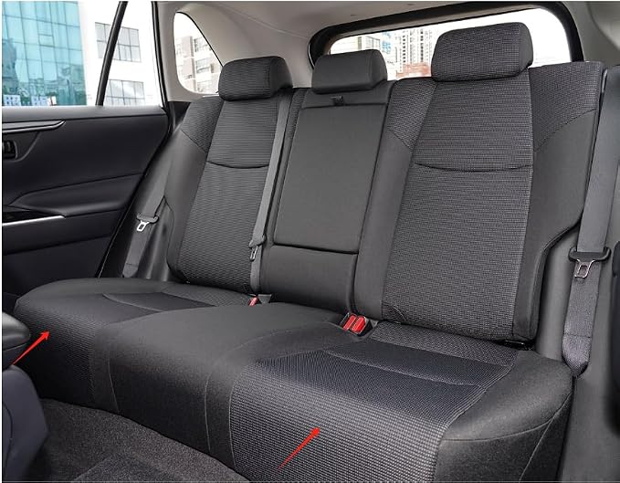 Custom Fit RAV4 Car Seat Covers for Select Toyota RAV4 2019 2020 2021 2022 2023 2024 LE,XLE,XLE Premium,Limited - Full (Black/Gray)