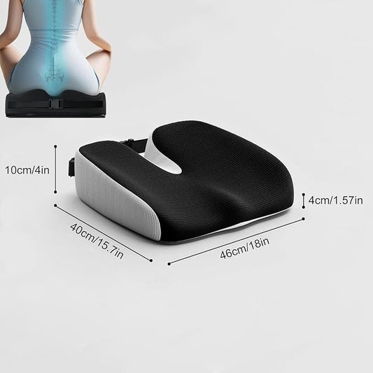 Adult Car Booster Seat Cushion - Memory Foam Car Seat Wedge Cushion - Coccyx Cushion for Tailbone Pain - Driver Seat 3 Inch Height Boost Cushion - for Cars, Trucks, Home & Office Chairs, Black