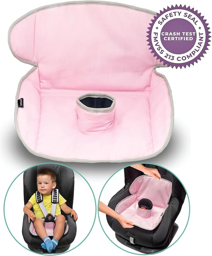Lynmark® Potty Training Car Seat Protector Cover - Waterproof Soft Piddle Pads for Toddlers and Baby Carseat - Travel-Friendly Universal Washable Liner Mat for Spills, Nappy Leaks, Accidents - Pink