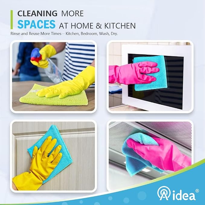 AIDEA Microfiber Cleaning Cloth-8PK, Soft Microfiber Towels for Cars, Absorbent Cleaning Rags, Lint-Free Streak-Free Wash Cloths for House, Kitchen, Window(12in.x16in.)