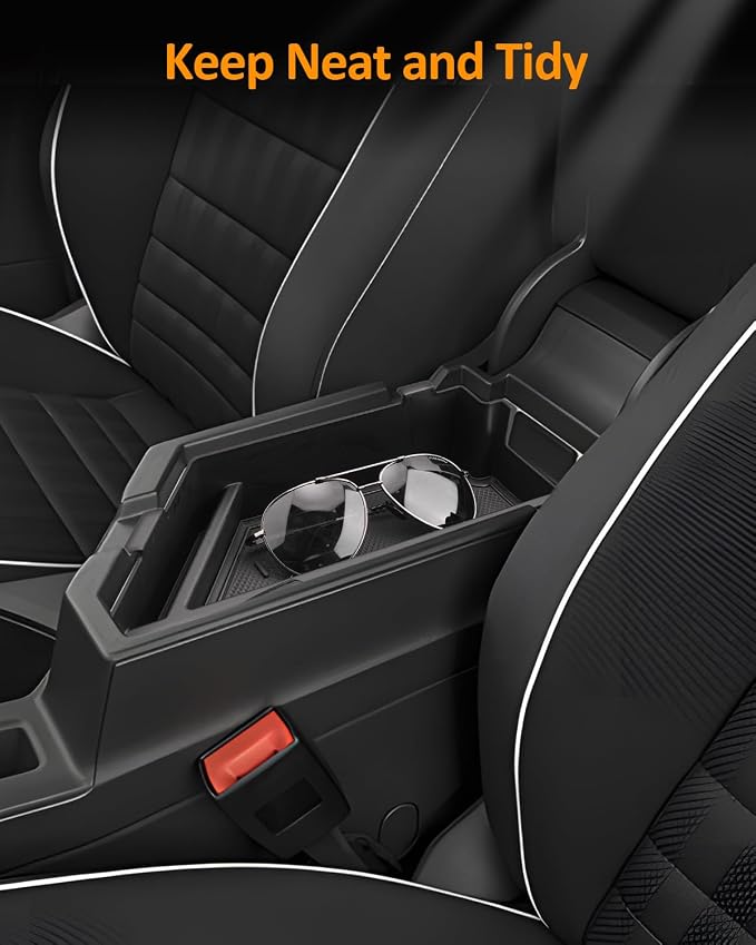 CDEFG for Volkswagen Jetta 2020-2025 2026 Center Console Organizer Tray for Jetta 2020 2021 2022 2023 2024 2025 Accessories Armrest Storage Box Insert Tray for VW Jetta Arm Rest Middle Organizer
