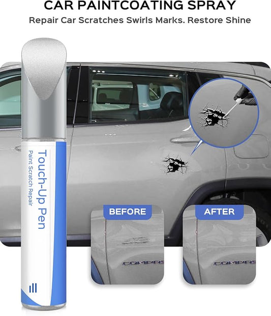 PS2/WS2 Bright Silver Metallic Touch Up Paint Compatible with Jeep Exact Match Chips and Nicks Touch Up
