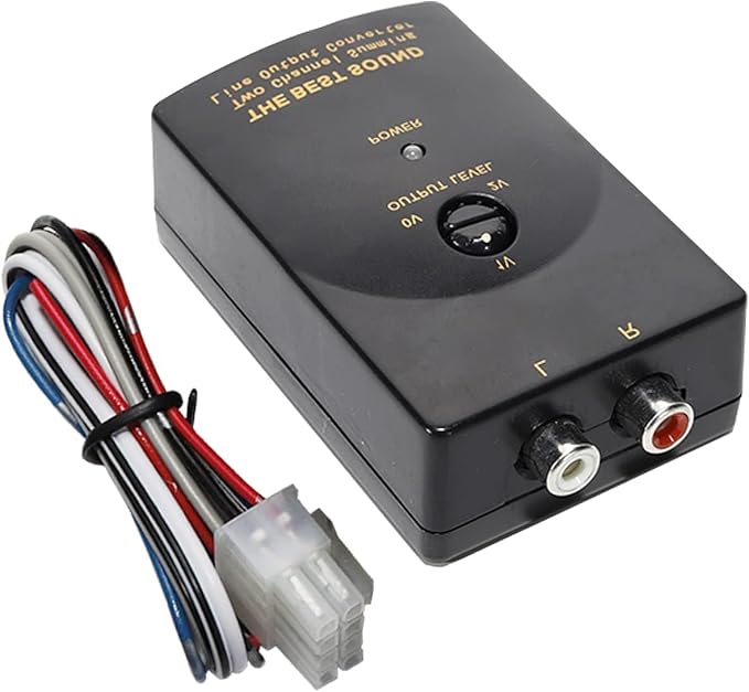 NuIth Car Audio Speaker Wire to RCA Line Output Converter, 2-Channel High to Low RCA Converter for Adding Amplifier Subwoofer to Stock Stereo