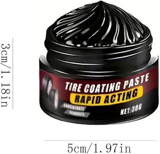 Tire Coating & Trim Restorer, Wheel Cleaning Refurbish Wax, Tire Coating Paste Rapid Acting, Tire Nourish Cream, Bring Back the Original Deep Black Shine to Rubber and Plastic (2)