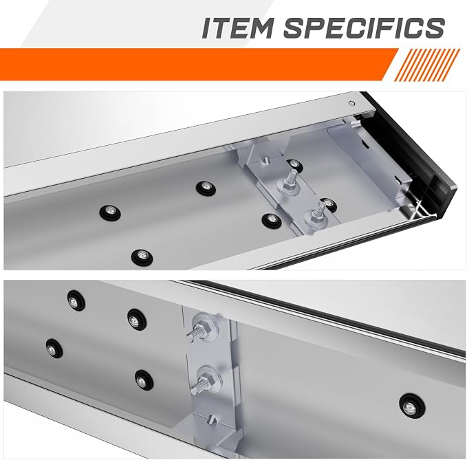 PM PERFORMOTOR 6.5" Running Boards Compatible with Ford Edge 2015-2024, Pair of Stainless Steel Side Rails Step Bars with 6 brackets, Polished Black