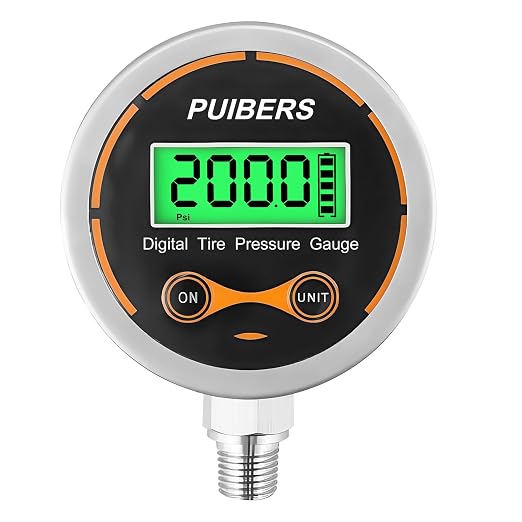Digital Oil Pressure Gauge 1/4 NPT 200 PSI,Media Oil, Air or Water Pressure Gauge 304 Stainless ±0.25% Accuracy,Suitable for Home Water Pipe, HVAC,Air Pressure Measuring