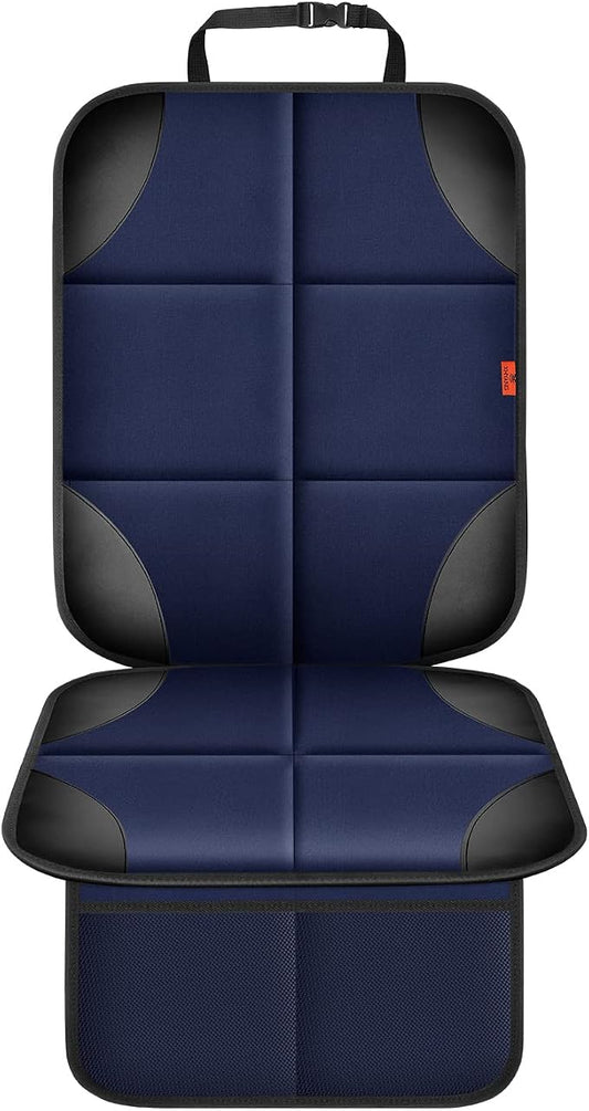 XHYANG Car Seat Protector 1 Pack Car Seat Cushion Mat Thickest Padding,Waterproof 600D Fabric Car Seat Covers for Non-Slip Backing Mesh Pockets for Baby and Pet (Blue, 1 Pc)