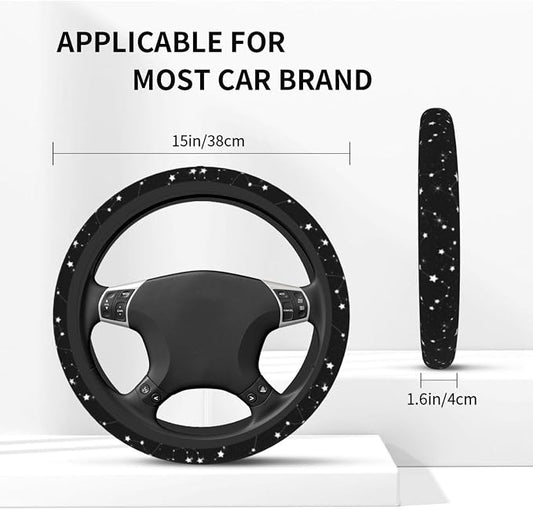 Constellation Stars Galaxy Steering Wheel Covers Non Slip Neoprene Steering Wheel Protector Cover Universal 15 Inch for Men Women Car Truck