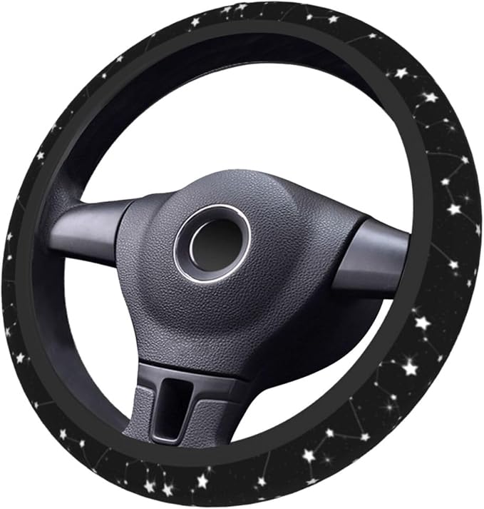 Constellation Stars Galaxy Steering Wheel Covers Non Slip Neoprene Steering Wheel Protector Cover Universal 15 Inch for Men Women Car Truck
