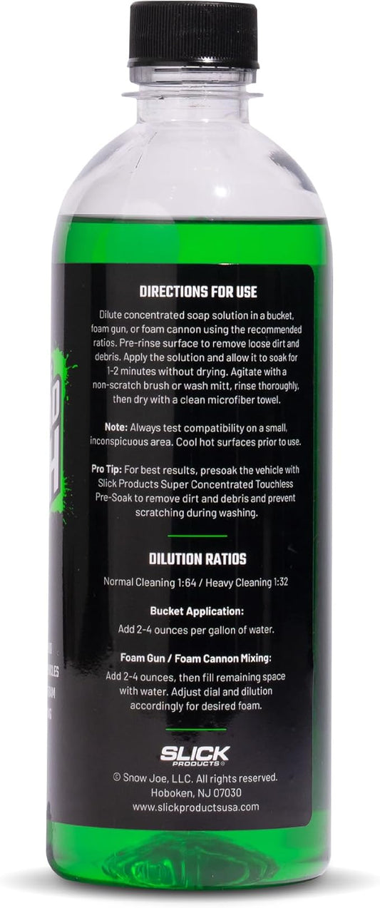 Slick Products Total Off-Road Wash Super Concentrate – Thick Foaming Car Wash Soap with Hybrid-Ceramic Formula for Dirt Bikes ATV UTV Trucks Jeeps and More – Foam Cannon Ready – 16 oz