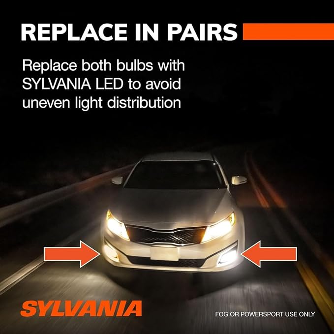 SYLVANIA - 9005 LED - Fog Lights For Cars and Trucks - Headlight Bulbs for Off Road Powersports - 6000k Cool White LED Light - Long-Lasting Bulbs - No Polarity - DIY Upgrade