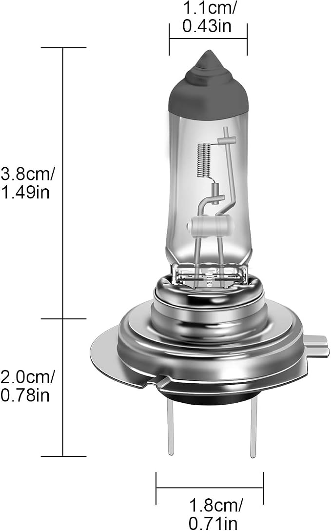 WinPower H7 Halogen Headlight Bulb, Super Bright Warm White 55W 4300K High Low Beam Fog Light Replacement Car Motorcycle PX26D Lamp, Pack of 2