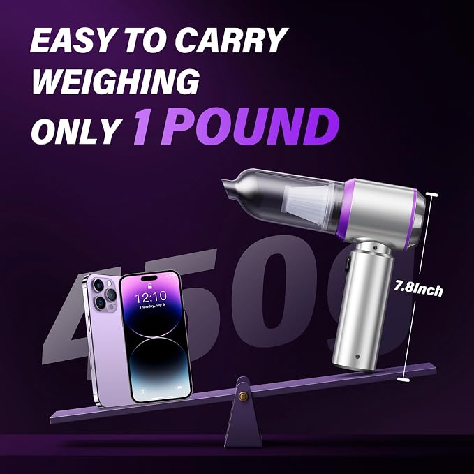 Handheld Car Vacuum (Grey-purple)