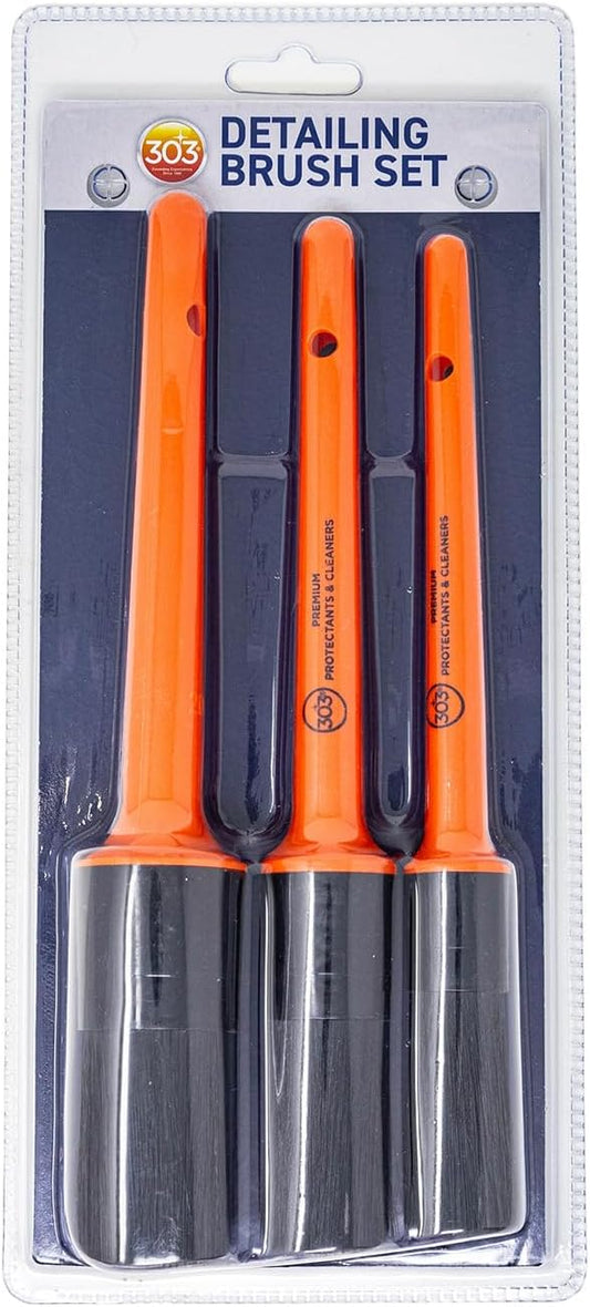 303 Products Detailing Brush Set - 3 Pack Premium Brushes for Car Interior & Exterior Cleaning Kit